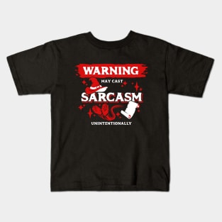 May Cast Sarcasm Unintentionally Light Red Warning Label Kids T-Shirt